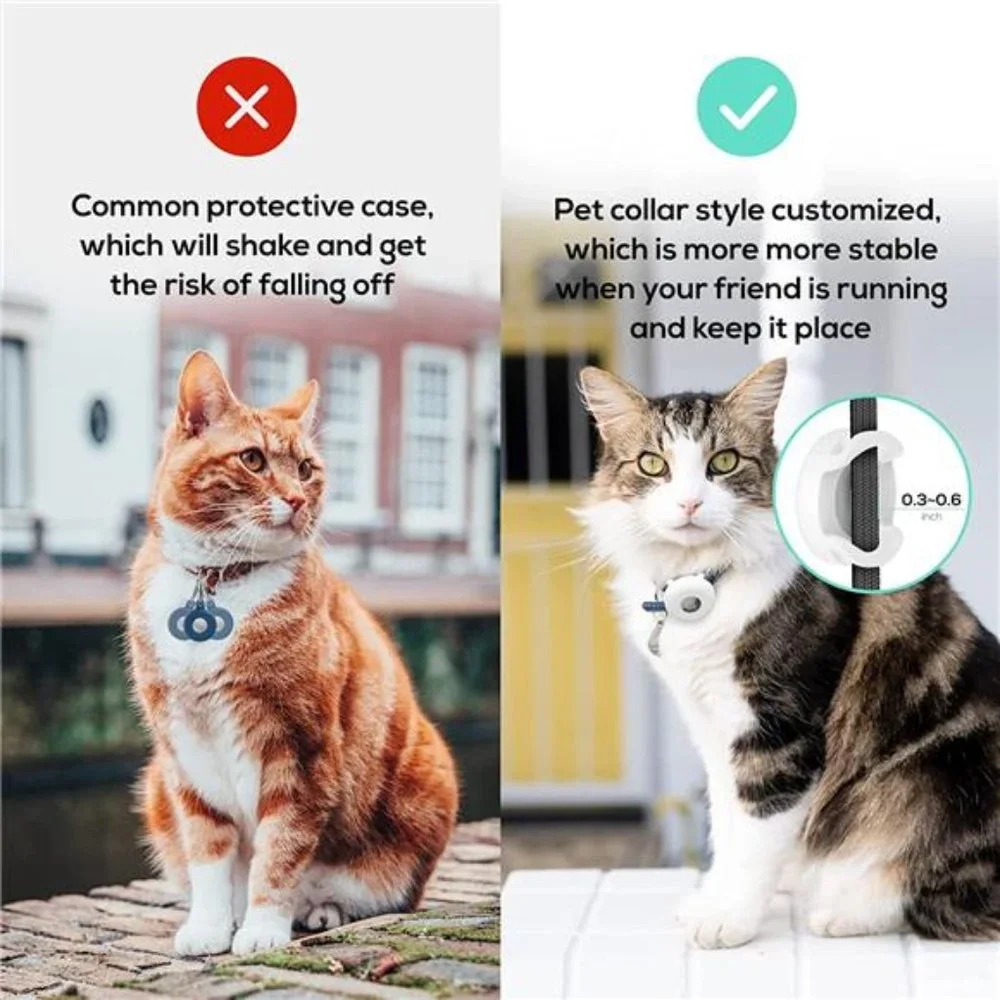 2 Pack Silicone Airtag Cat Collar Holder for Apple AirTags
